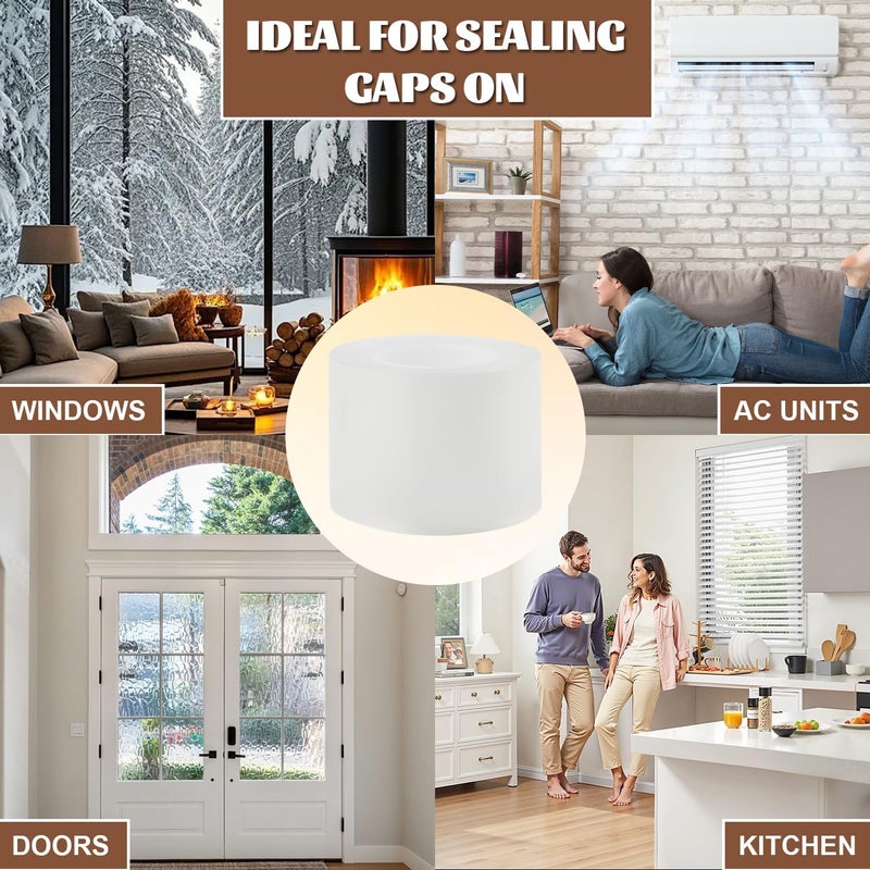 Sunroda Window Sealing Tape 2 Inch x 16.5 FT Transparent Weather Stripping Residue-Free Clear Window Insulation Caulk for Windows ac Insulation Shower Glass Gaps Tape Door Windproof (2 Inch x 16.5FT) - Image 4